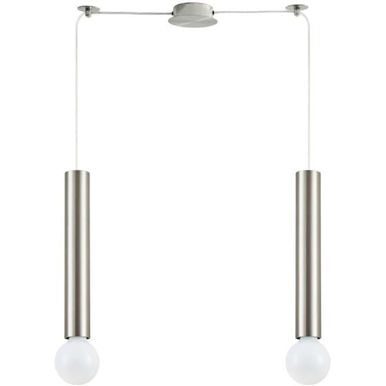 Φωτιστικό Οροφής Δίφωτο Homelighting Adept Tube 77-8661 Μεταλλικό - Ασημί image 0