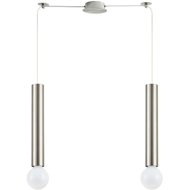 HOMELIGHTING Φωτιστικό Οροφής Δίφωτο Homelighting Adept Tube 77-8661 Μεταλλικό - Ασημί