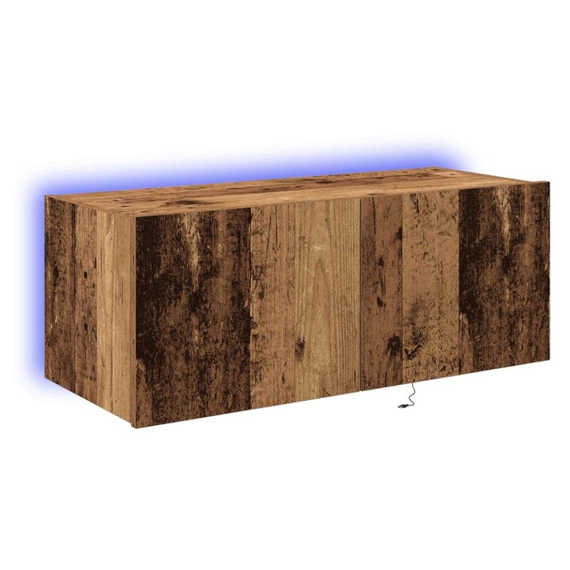 Έπιπλο Τηλεόρασης VidaXL Επιτοίχιο με LED 80 x 35 x 31 cm - Παλαιωμένο Ξύλο