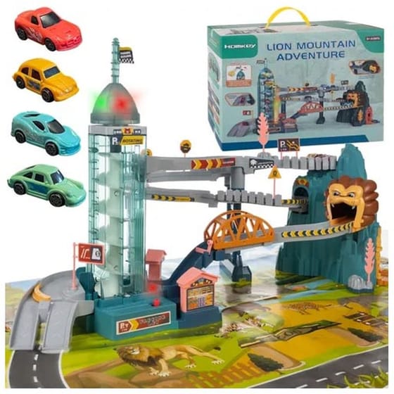 Παιδική Αγωνιστική Πίστα Αυτοκινητόδρομος Στο Βουνό Με Σπηλιά Λιονταριού image 1