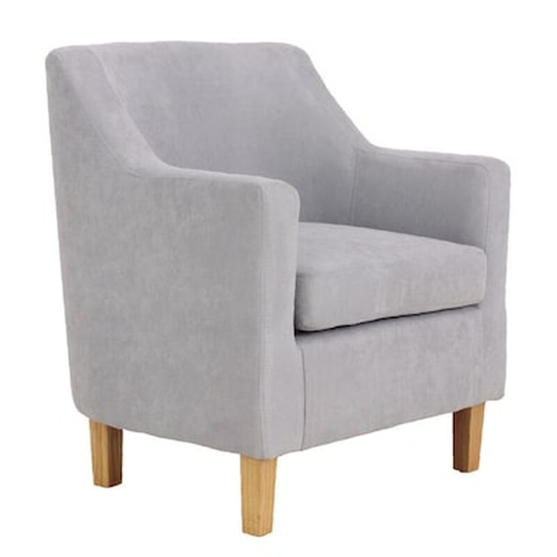 WOODWELL Πολυθρόνα Woodwell από Ύφασμα - Ανοιχτό Γκρι