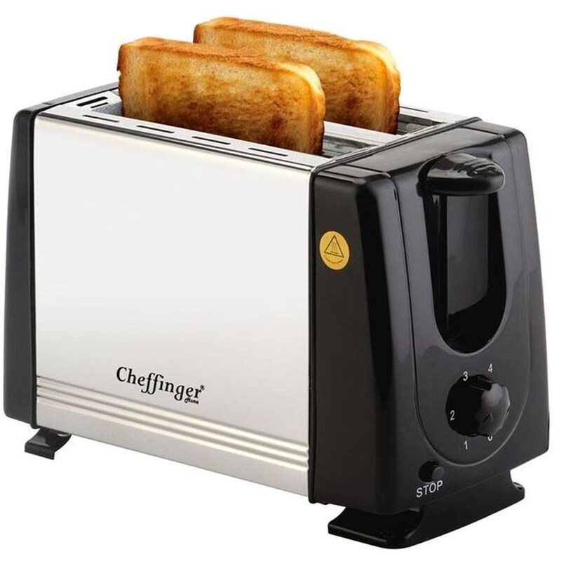 CHEFFINGER CF-T02 2 Θέσεων Ασημί/Μαύρο Φρυγανιέρα