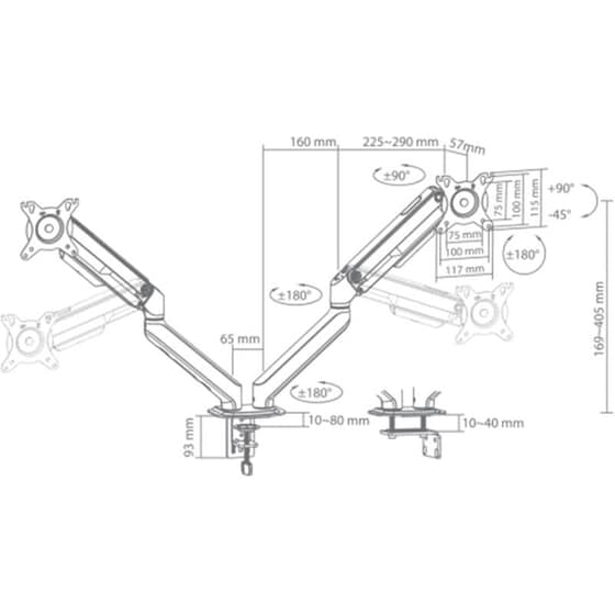 Βάση Οθόνης Επιτοίχια SBOX LCD-S024-3 με Πλήρη Κίνηση για Οθόνες 17"-32" έως 9Kg image 5