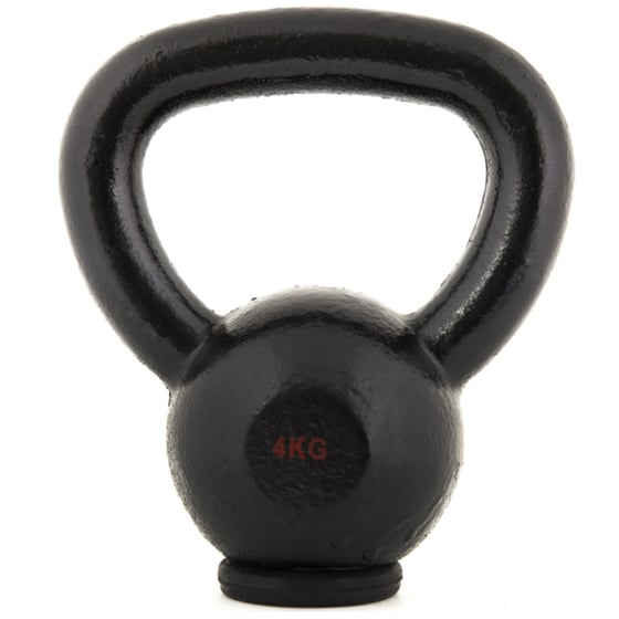 Kettlebell Κλασικό 4kg Amila 44500 από Σίδηρο Εμαγιέ με Επένδυση Λάστιχου - Μαύρο image 0