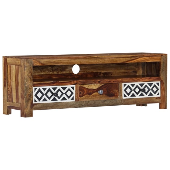 Έπιπλο Τηλεόρασης VidaXL Ξύλινο 120x30x40cm - Kαφέ/Λευκό image 10