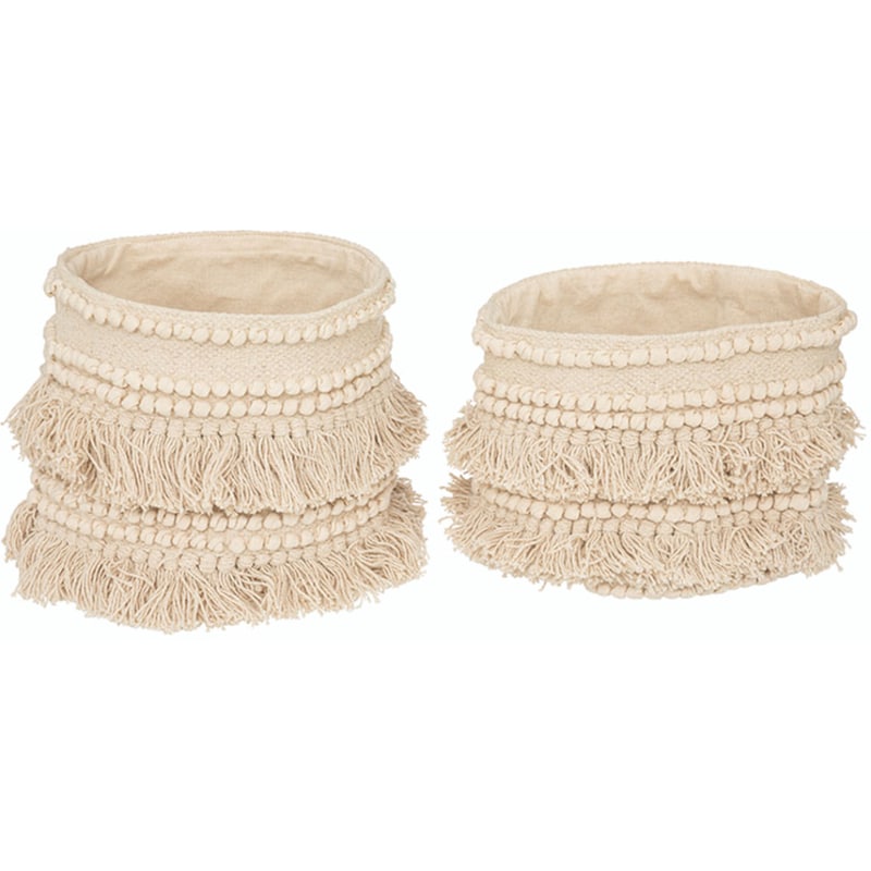 SPITISHOP Καλάθια Αποθήκευσης Spitshop από Ανακυκλωμένο Βαμβάκι 2Τμχ - Μπεζ