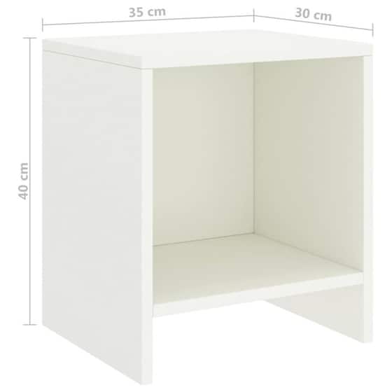 Κομοδίνο Vidaxl Από Μασίφ Ξύλο Πεύκου 2τμχ 35x30x40 cm - Λευκό image 4