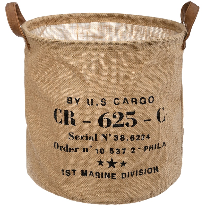 SPITISHOP Καλάθι Αποθήκευσης Spitishop Ψάθινο 30x30cm - Καφέ