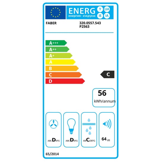 FABER 320.0557.543  VALUE PB BK A60 Απορροφητήρας Καμινάδα - Τζάκι 60 cm - Μαύρο image 4