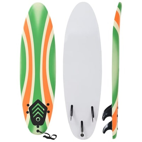 Σανίδα Surf VidaXL Μπούμερανγκ 170 cm - Πράσινο/Πορτοκαλί image 0