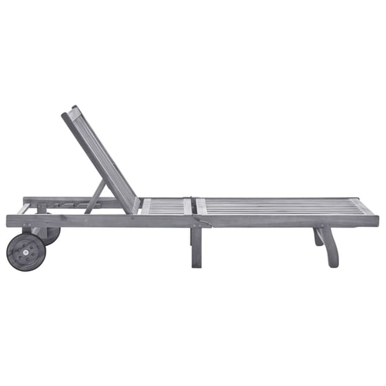 Ξαπλώστρα VidaXL από Μασίφ Ξύλο Ακακίας 200x59/63x30-85 cm - Γκρι image 2