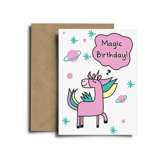 Ευχετήρια Κάρτα Spread The Magic Birthday Unicorn Kraft Collection image 0