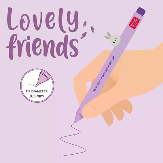 Στυλό Gel Legami Lovely Friends Bunny 0.5 mm Μωβ image 2