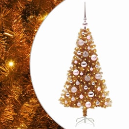 Vidaxl Χριστουγεννιάτικο Δέντρο Χρυσό 120 Cm Pet