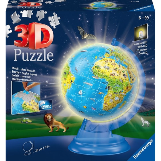 3D Παζλ Υδρόγειος Night Edition Για Παιδιά Ravensburger (180 Κομμάτια) image 2