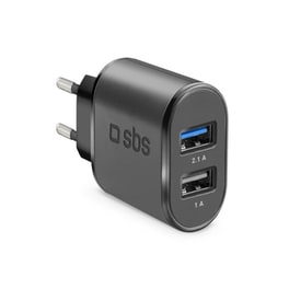 Φορτιστής Πρίζας Sbs Travel Charger 2x Usb - Black