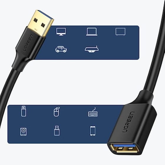 Καλώδιο Ugreen USB-A Male σε USB-A Female - 1m image 1