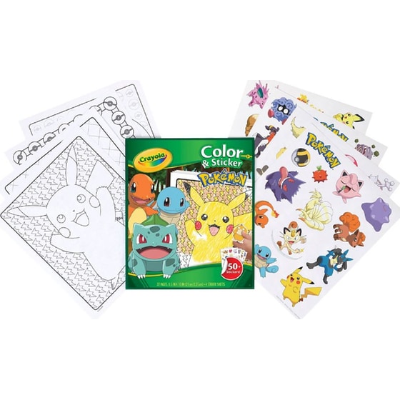 Βιβλίο Ζωγραφικής με Αυτοκόλλητα Crayola Pokemon (32 Σελίδες, 50+ Αυτοκόλλητα) image 1