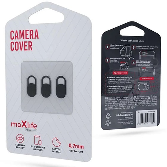 Camera Cover Maxlife Rounded Home Office - Black image 0