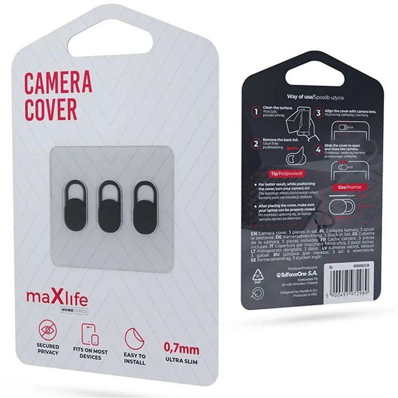 Camera Cover Maxlife Rounded Home Office - Black φωτογραφία