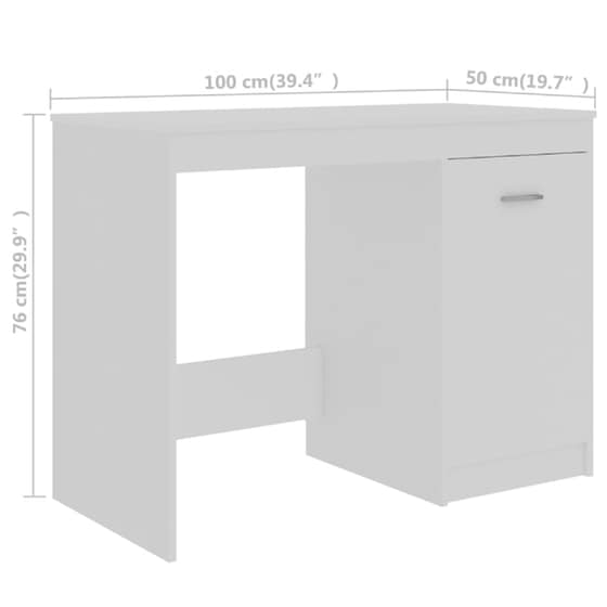 Γραφείο με Συρτάρια VidaXL από Μοριοσανίδα 140x50cm - Λευκό image 8