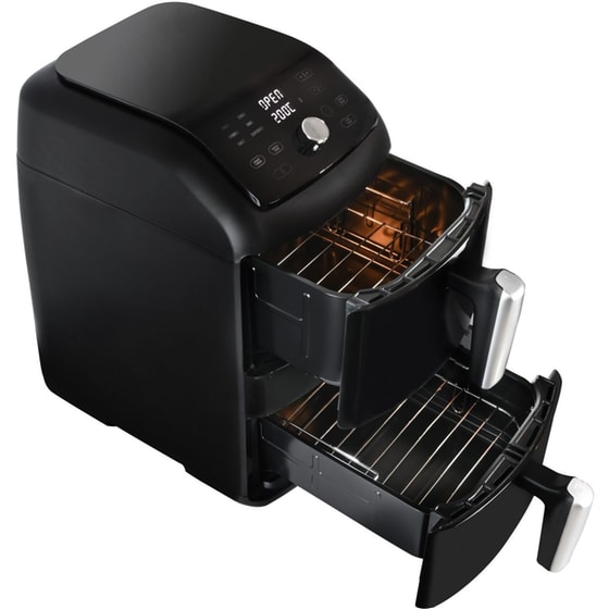 IQ AF-008 με Διπλό Αποσπώμενο Κάδο 2470 W 11 L Μαύρο Φριτέζα Αέρος image 3