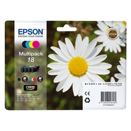 Epson 18 Κυανό / Ματζέντα / Κίτρινο / Μαύρο Πακέτο 4 Μελανιών Εκτυπωτή C13T18064010