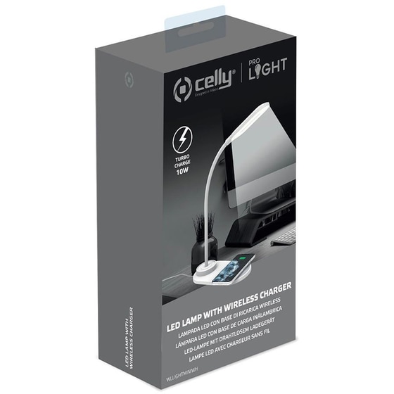 Λάμπα Led Celly WLLIGHTMINIWH Με Ασύρματο Φορτιστή 10W - Λευκό image 1