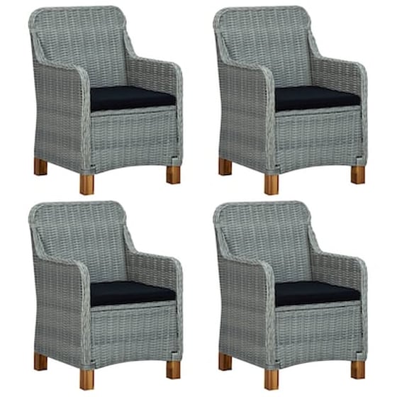 Vidaxl Σετ Τραπεζαρίας Κήπου 5 Τεμαχίων Ανοιχτό Γκρι image 5