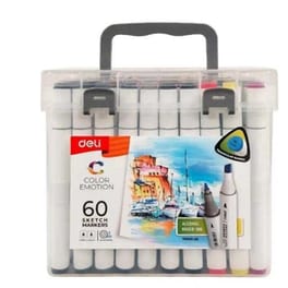Μαρκαδόροι Σχεδίου Deli Διπλή Μύτη Color Emotion (60 Τεμάχια)