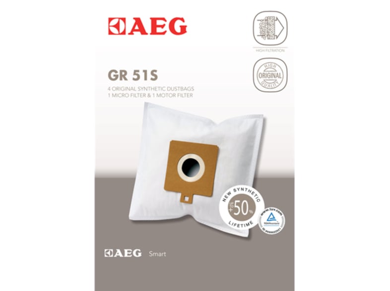 εικόνα για  Σακούλες Ηλεκτρικής Σκούπας AEG GR51S 4 Τεμάχια Λευκό