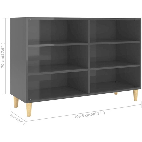 Βιβλιοθήκη VidaXL από Μοριοσανίδα 103.5x35x70 cm - Γκρι image 5