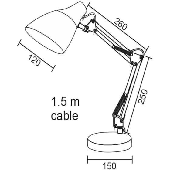 Φωτιστικό Γραφείου Aca Decor Kingston E27 Μεταλλικό 50 cm - Μπλε image 1