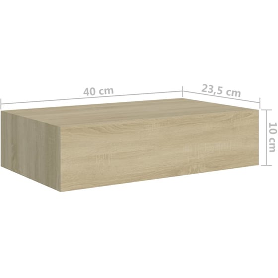 Ράφια Τοίχου VidaXL με Συρτάρια από MDF 40x23.5 cm 2 Τμχ - Δρυς image 9