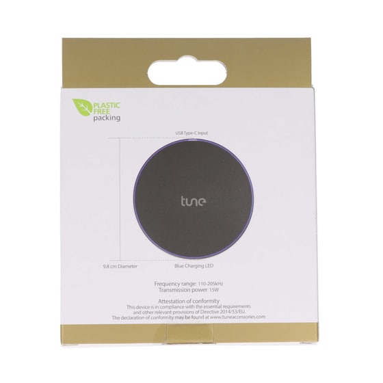 Ασύρματος Φορτιστής Tune Wireless Pad 15W Usb-C 1m - Black image 2
