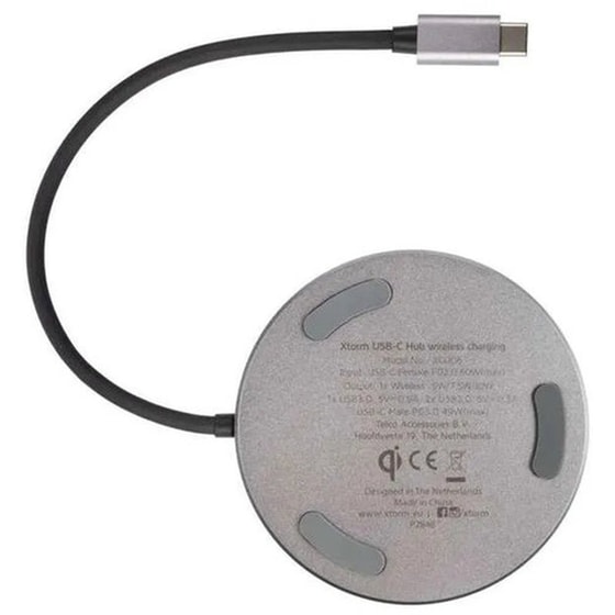USB Hub XTORM με ασύρματη φόρτιση - Μαύρο image 2