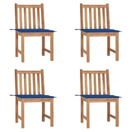 Vidaxl Καρέκλες Κήπου 4 Τεμαχίων Από Μασίφ Ξύλο Teak Με Μαξιλάρια