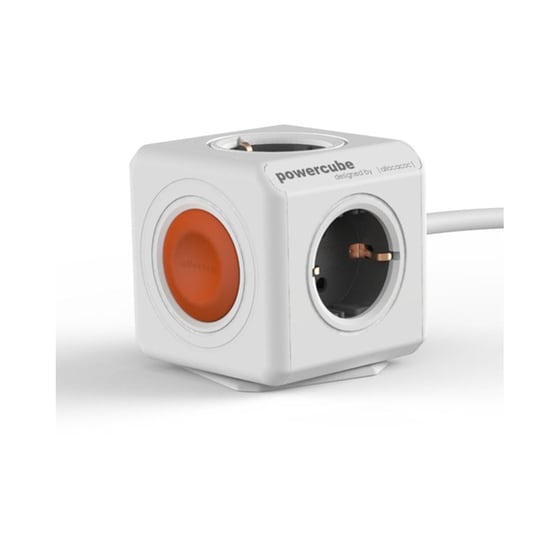 Πολύπριζο Allocacoc Powercube Remote Set 4 Θέσεων 1.5m - Λευκό/Πορτοκαλί image 1