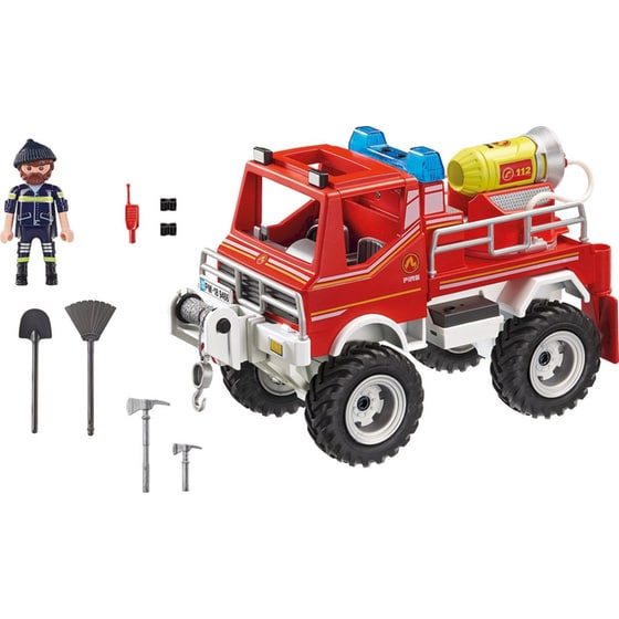 PLAYMOBIL® Action Heroes Όχημα Πυροσβεστική με Τροχαλία Ρυμούλκησης (9466) image 1