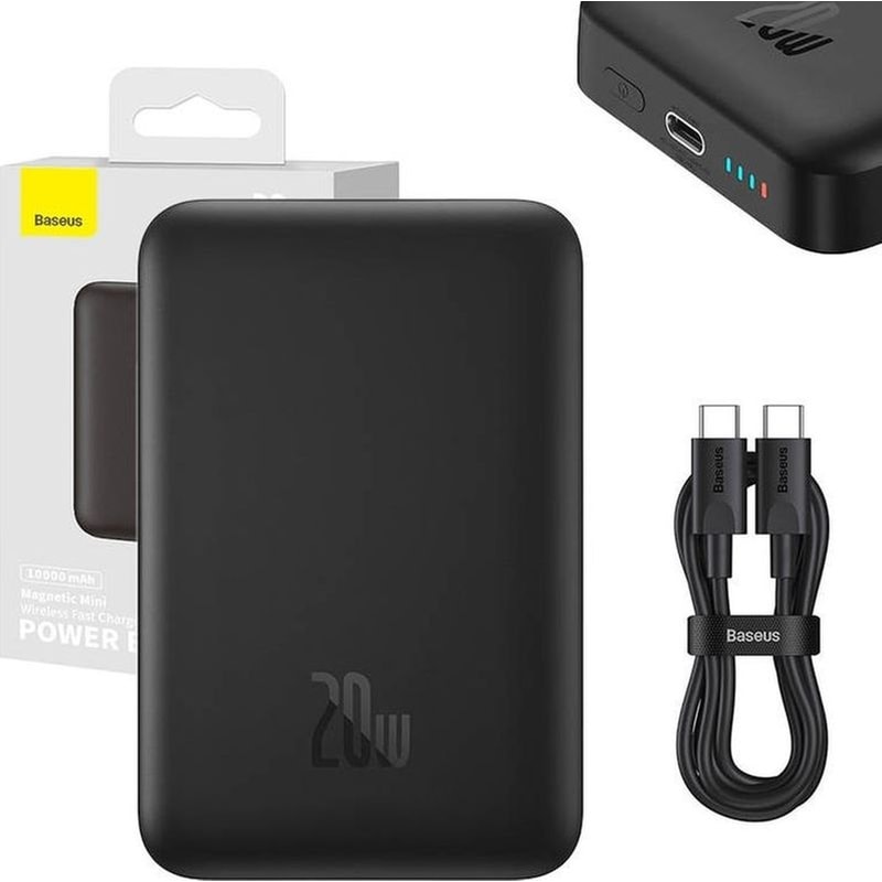 BASEUS Powerbank Baseus Magnetic Mini με Magsafe 10000mAh - Μαύρο