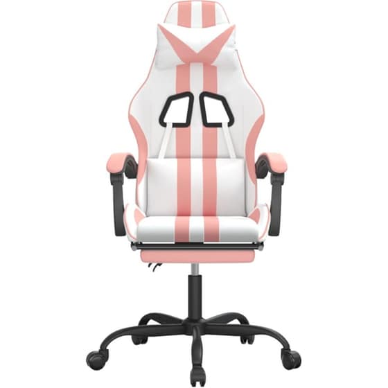 Καρέκλα Gaming VIDAXL 3143839 με Υποπόδιο από Τεχνητό Δέρμα - Λευκό image 2