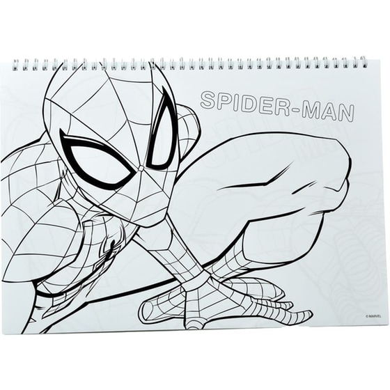 Μπλοκ Ζωγραφικής Gim 23x33 με Αυτοκόλλητα Spiderman 40 Φύλλων image 1