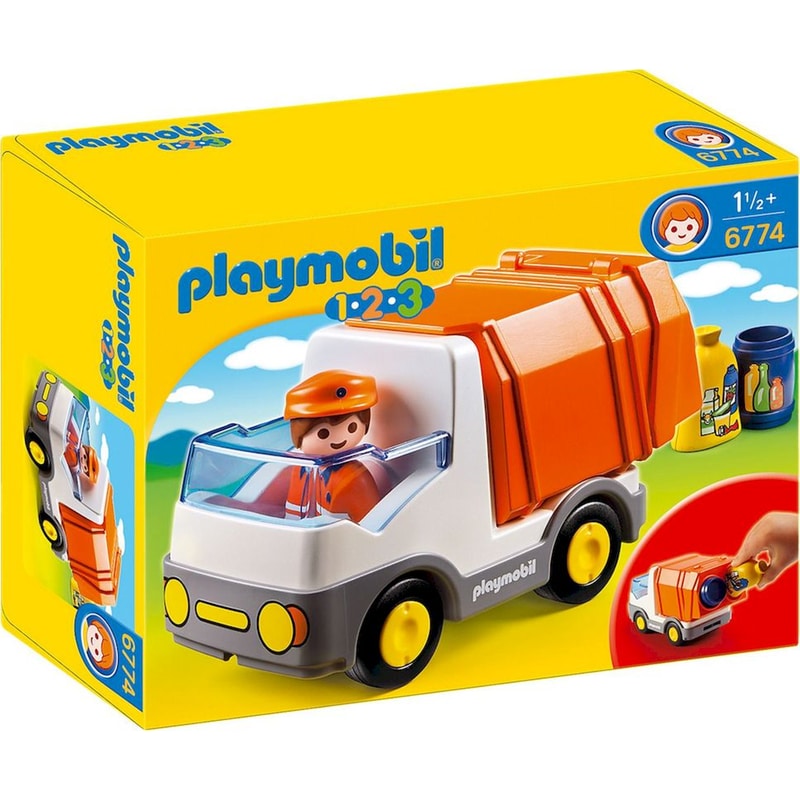 PLAYMOBIL PLAYMOBIL® 1·2·3 Απορριμματοφόρο Όχημα (6774)