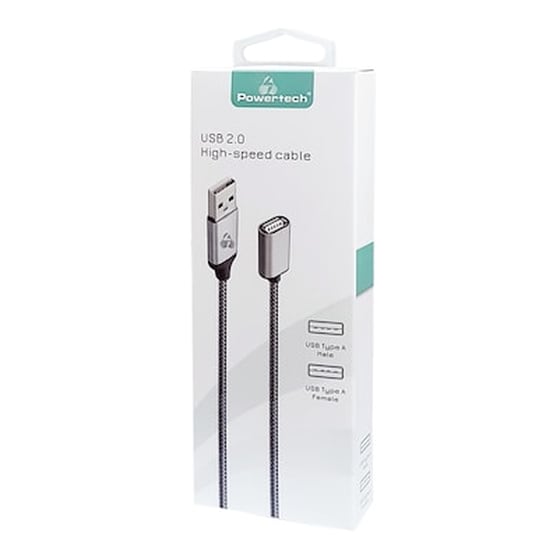 Καλώδιο δεδομένων Powertech Καλώδιο Usb (m) Σε Usb (f), Prime, 480mbps, 1.5m, Γκρι image 1