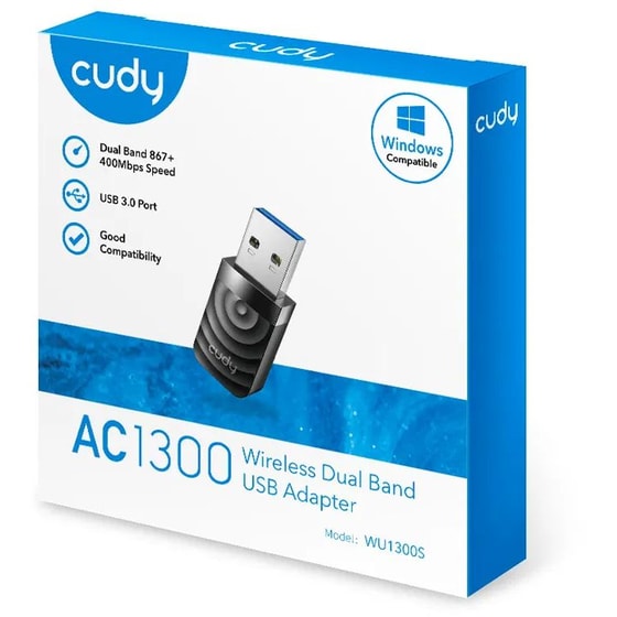 Cudy Ασύρματος Usb Αντάπτορας Wu1300s, Ac1300 1300mbps, Dual Band Wi-fi image 1