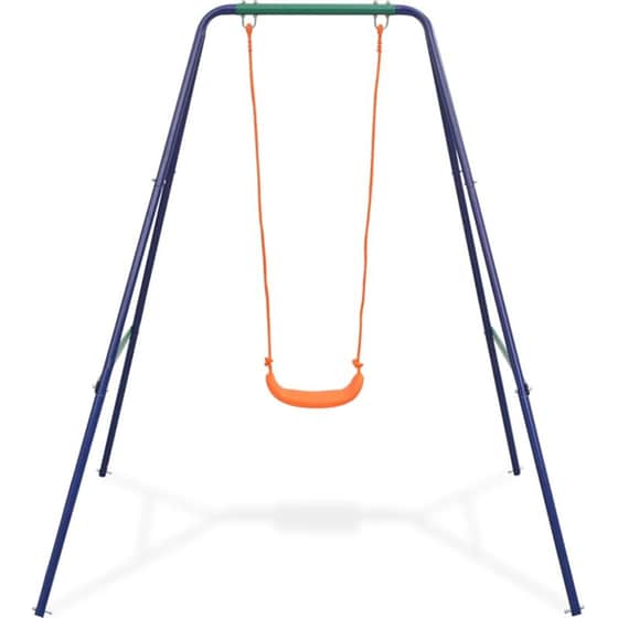 VidaXL Παιδική Κούνια 2 σε 1 Μονή & Κούνια Νηπίου - - Μπλε/ Πράσινο/ Πορτοκαλί image 2