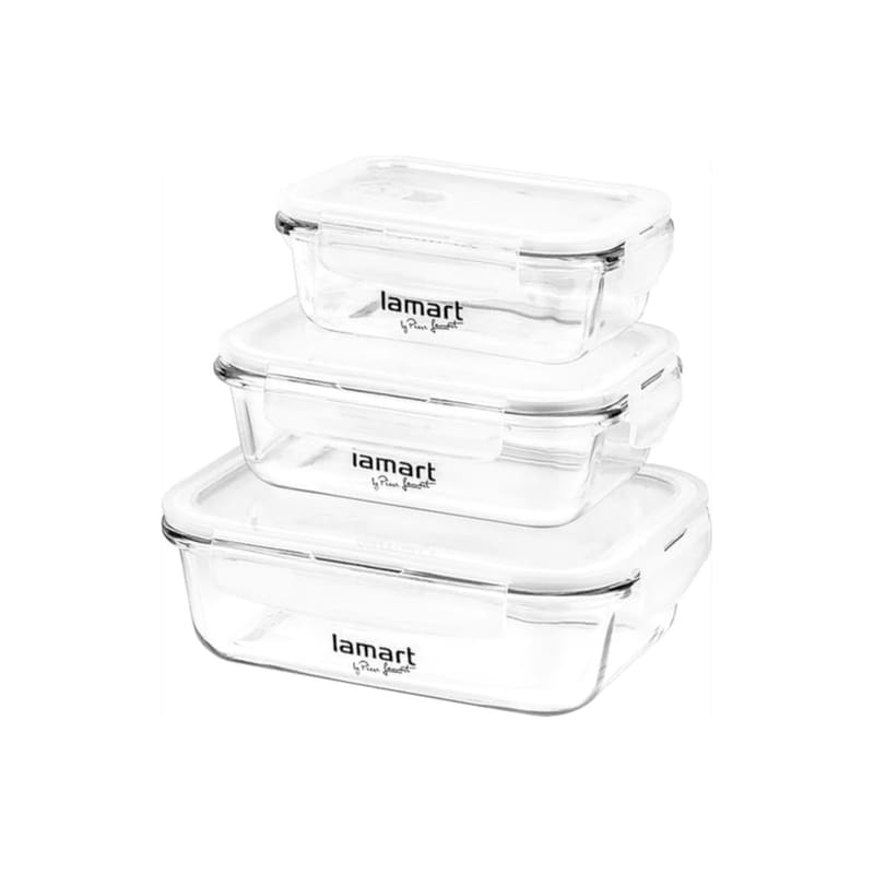 Δοχείο Αποθήκευσης Φαγητού Lamart Σετ 3 Τμχ 370 ml, 640 ml, 1.040 ml - Διάφανο LAMART
