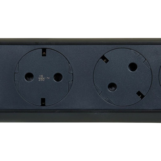 Πολύπριζο Legrand με Διακόπτη 4 θέσεων Rotating 1.5m - Black/Grey image 2