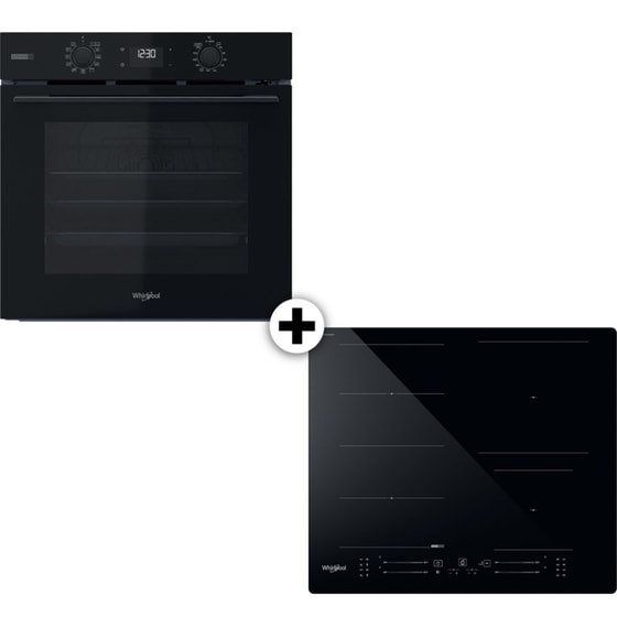 WHIRLPOOL OMSK58RU1SB & WF S3660 CPNE 71 Lt Μαύρο Eντοιχιζόμενο Σετ Φούρνος και Εστία image 0