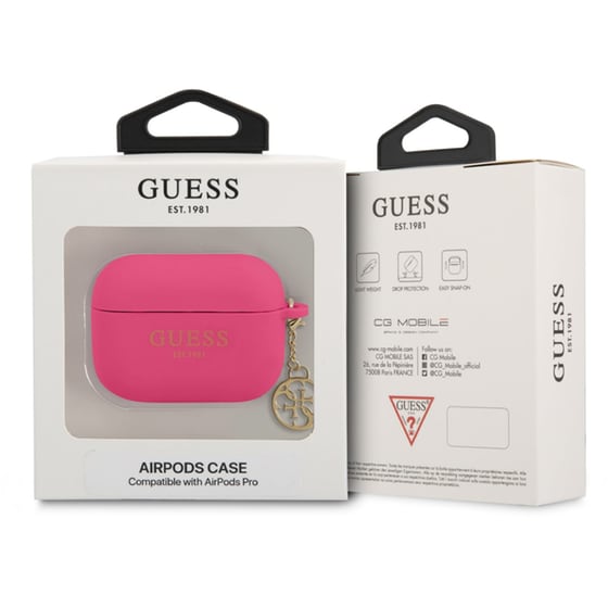 Θήκη Σιλικόνης Guess για Apple AirPods Pro Charm Charm GUAPLSC4EF - Φούξια image 2